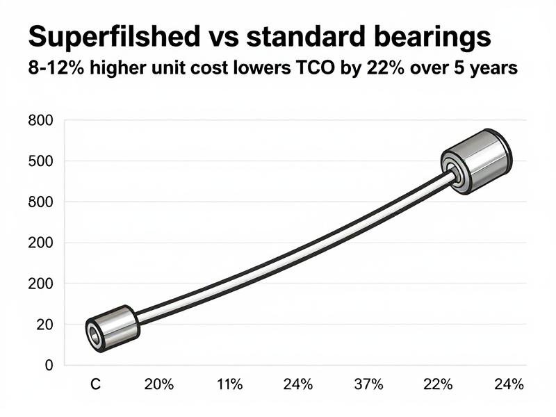 TCO comparison chart for superfinished vs standard bearings